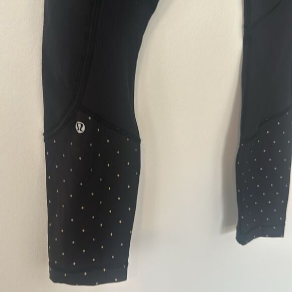 Lululemon Black Leggings w/Polka Dot Detail 8 - Picture 4 of 6